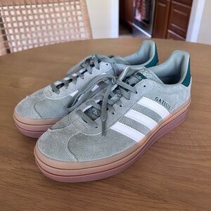 Women’s Adidas Gazelle Bold // Silver Green Gum // Size 9